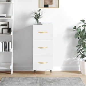 vidaXL Komoda lesklá biela 34,5x34x90 cm spracované drevo