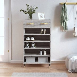 vidaXL Botník sivý dub sonoma 60x35x105 cm kompozitné drevo