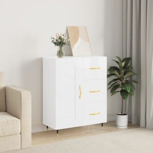 vidaXL Komoda lesklá biela 69,5x34x90 cm spracované drevo
