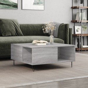 vidaXL Konferenčný stolík sivý dub sonoma 80x80x36,5 spracované drevo