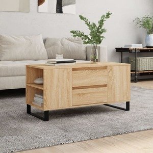 vidaXL Konferenčný stolík dub sonoma 102x44,5x50 cm kompozitné drevo