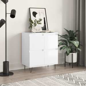 vidaXL Komoda vysoký lesk biela 60x35x70 cm spracované drevo
