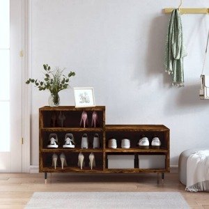 vidaXL Botník dymový dub 102x36x60 cm spracované drevo