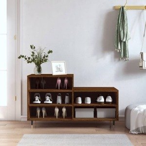 vidaXL Botník hnedý dub 102x36x60 cm spracované drevo