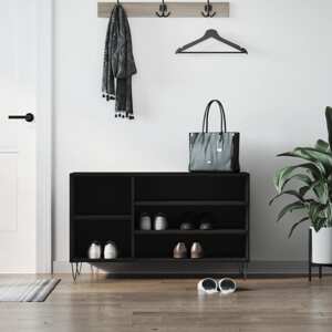 vidaXL Botník čierny 102x36x60 cm spracované drevo