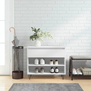 vidaXL Botník biely 70x36x60 cm spracované drevo
