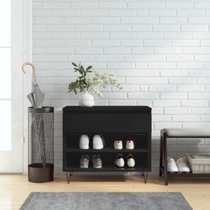 vidaXL Botník čierny 70x36x60 cm spracované drevo