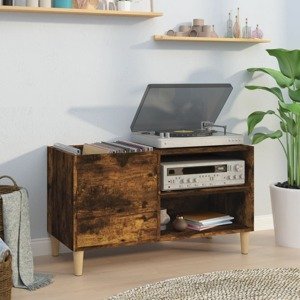 vidaXL Skrinka na platne dymový dub 84,5x38x48 cm kompozitné drevo