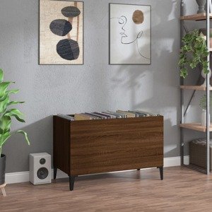 vidaXL Skrinka na platne hnedý dub 74,5x38x48 cm kompozitné drevo