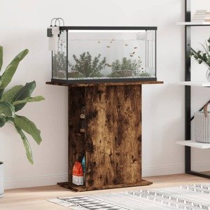 vidaXL Stojan na akvárium dymový dub 75x36x72,5 cm kompozitné drevo