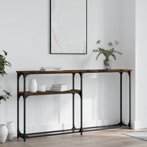 vidaXL Konzolový stolík dymový dub 145x22,5x75 cm kompozitné drevo