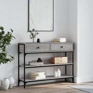 vidaXL Konzolový stolík sivý sonoma 100x25x75 cm kompozitné drevo