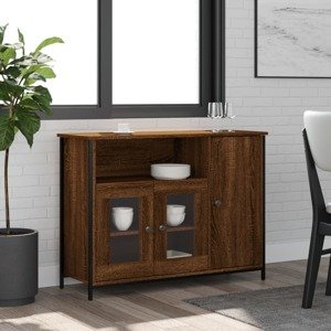 vidaXL Komoda hnedý dub 100x35x75 cm kompozitné drevo