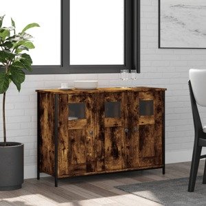 vidaXL Komoda dymový dub 100x35x70 cm kompozitné drevo