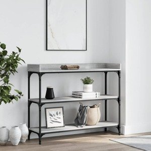 vidaXL Konzolový stolík s policami sivý sonoma 100x30x80 cm