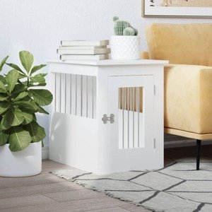 vidaXL Nábytková prepravka pre psa biela 45x62x59 cm kompozitné drevo