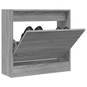 vidaXL Botník sivý dub sonoma 60x21x57 cm spracované drevo