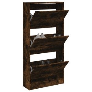 vidaXL Botník dymový dub 60x21x125,5 cm kompozitné drevo