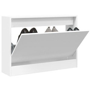 vidaXL Botník biely 80x21x57 cm kompozitné drevo