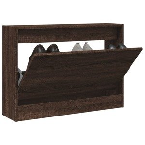 vidaXL Botník hnedý dub 80x21x57 cm kompozitné drevo