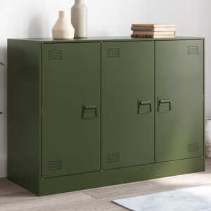 vidaXL Komoda olivovozelená 99x39x73 cm oceľ