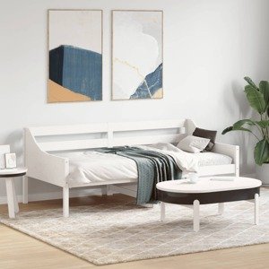 VidaXL Denná posteľ bez matraca Biela 75x190 cm Borovicový masív