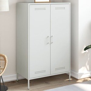 vidaXL Vysoká skrinka biela 68x39x113 cm oceľ
