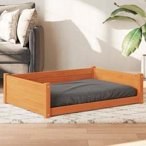 vidaXL Pelech pre psa voskovohnedý 105,5x75,5x28 cm masívna borovica