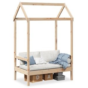 vidaXL Lavica so strieškou 117,5x70x176,5 cm borovicový masív