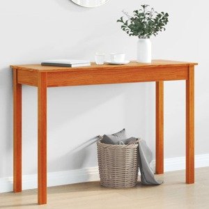 vidaXL Konzolový stolík medovo-hnedý 110x40x75 cm masívna borovica