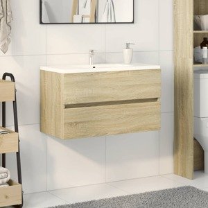 vidaXL Skrinka pod umývadlo, dub sonoma 80x38,5x45cm, kompozitné drevo