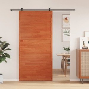 vidaXL Dvere do stodoly voskovohnedé 100x208 cm masívna borovica