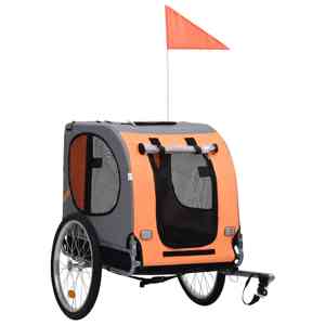 vidaXL Vozík za bicykel pre psa, oranžovo sivý