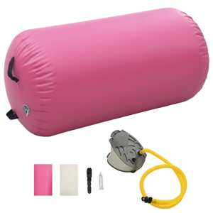vidaXL Nafukovací gymnastický valec s pumpou 120x75 cm PVC ružový