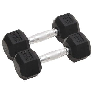 vidaXL Jednoručné činky 2 ks 12 kg liatina