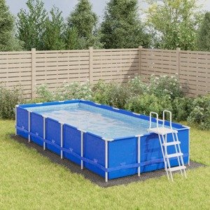vidaXL Tkanina pod bazén bledosivá 640x321cm polyesterová geotextília