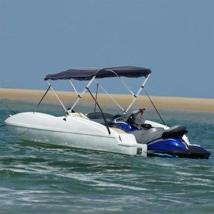 vidaXL Strieška Bimini s 3 oblúkmi a stenami 183x(154-167)x137 cm