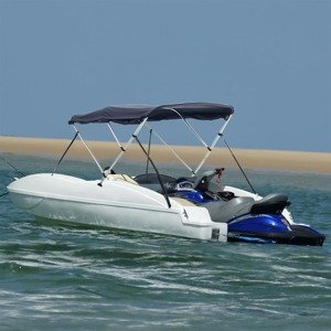 vidaXL Strieška Bimini s 3 oblúkmi a stenami 183x(170-182)x137 cm