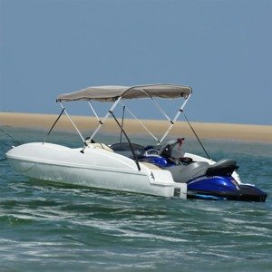 vidaXL Strieška Bimini s 3 oblúkmi a stenami 183x(170-182)x137 cm
