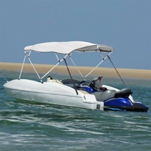 vidaXL Strieška Bimini s 4 oblúkmi a stenami 243x(200-213)x137 cm
