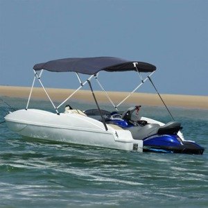 vidaXL Strieška Bimini s 4 oblúkmi a stenami 243x(200-213)x137 cm