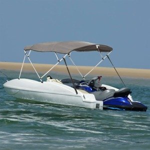 vidaXL Strieška Bimini s 3 oblúkmi a stenami 243x(170-182)x137 cm