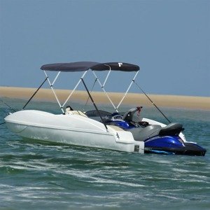 vidaXL Strieška Bimini s 3 oblúkmi a sieť. stenami 183x(170-182)x137cm
