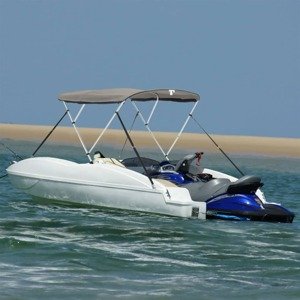 vidaXL Strieška Bimini s 3 oblúkmi a sieť. stenami 183x(154-167)x137cm