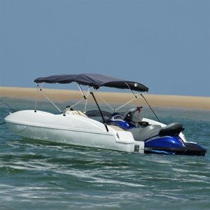 vidaXL Strieška Bimini so 4 oblúkmi a stenami 243x(170-182)x137 cm